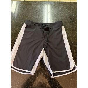 Darc Sport Wolves Board Shorts Black White Sz 28 Surfer Skater Swim Trunks Y2K